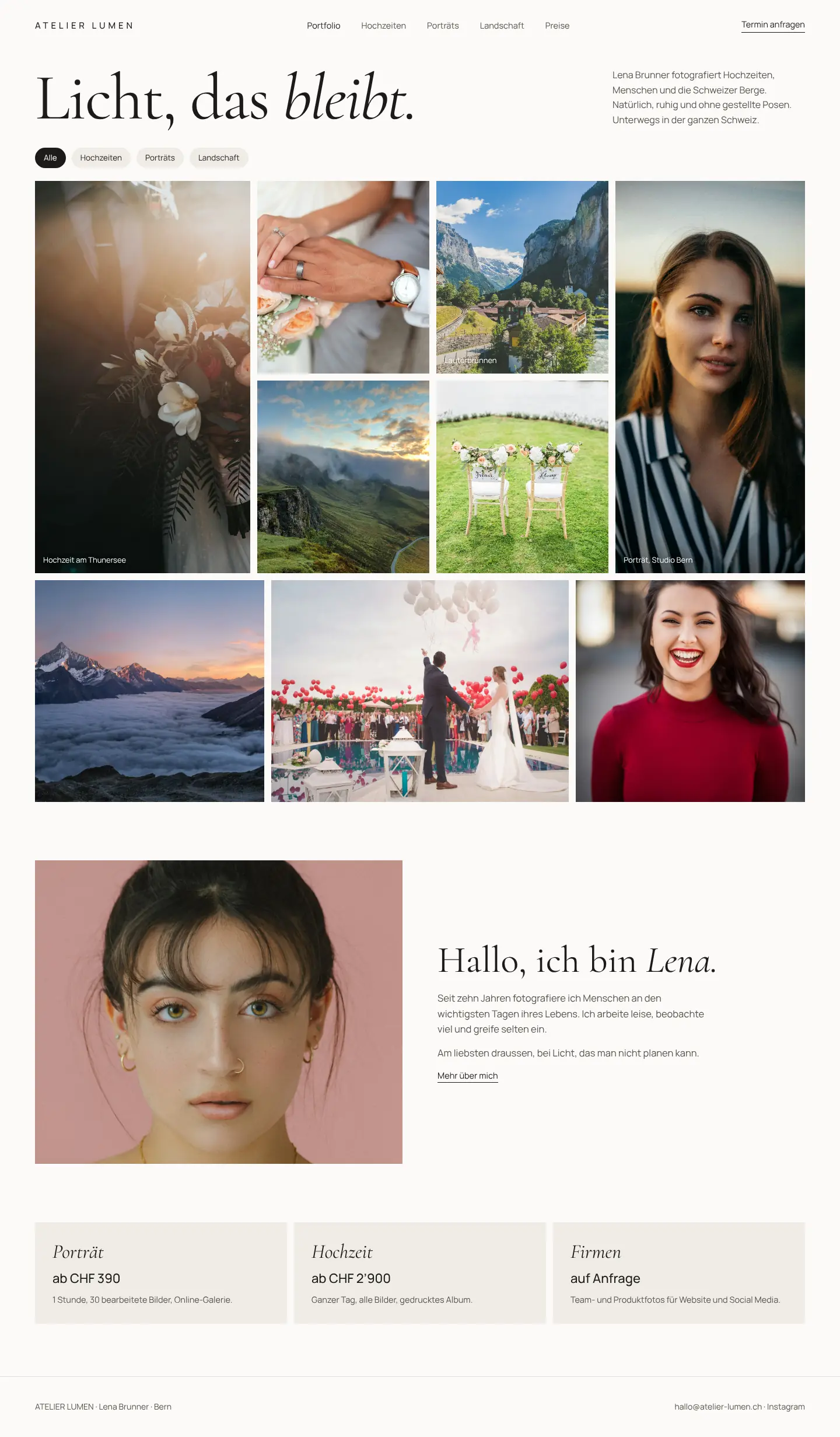 Portfolio von Atelier Lumen (Musterentwurf)