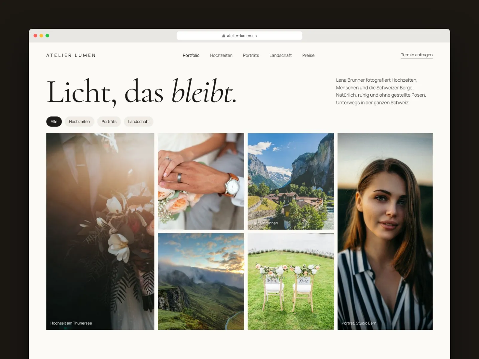 Photography: Portfolio with gallery and prices
